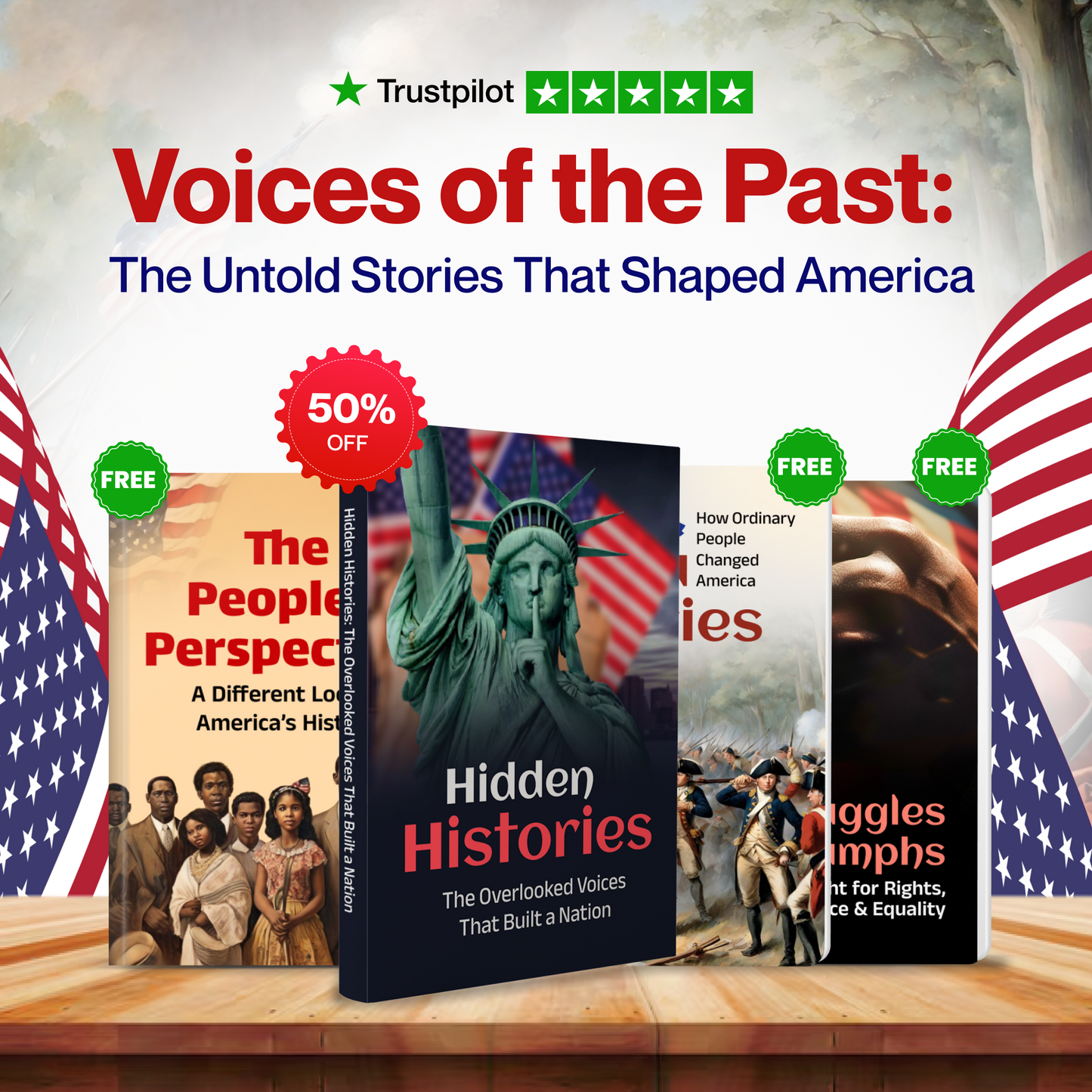 Voices of the Past: The Untold Stories That Shaped America (50% OFF + 3 FREE)